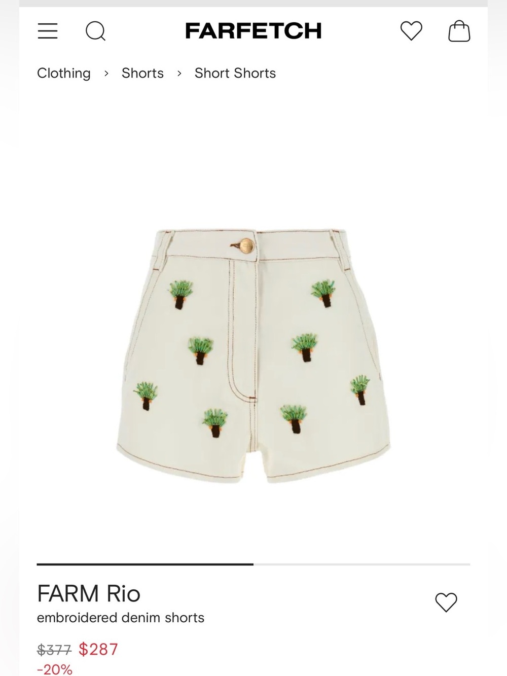 FARM Rio
embroidered denim shorts